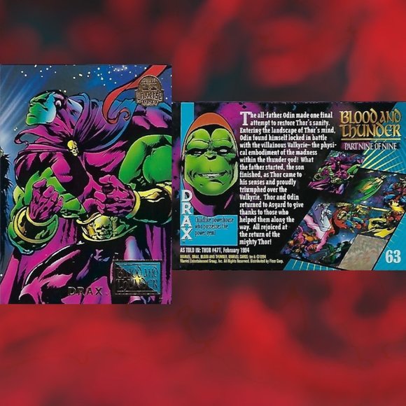 1994 Marvel Trading Cards - Blood & Thunder Full Set of 9 - Picture 11 of 11